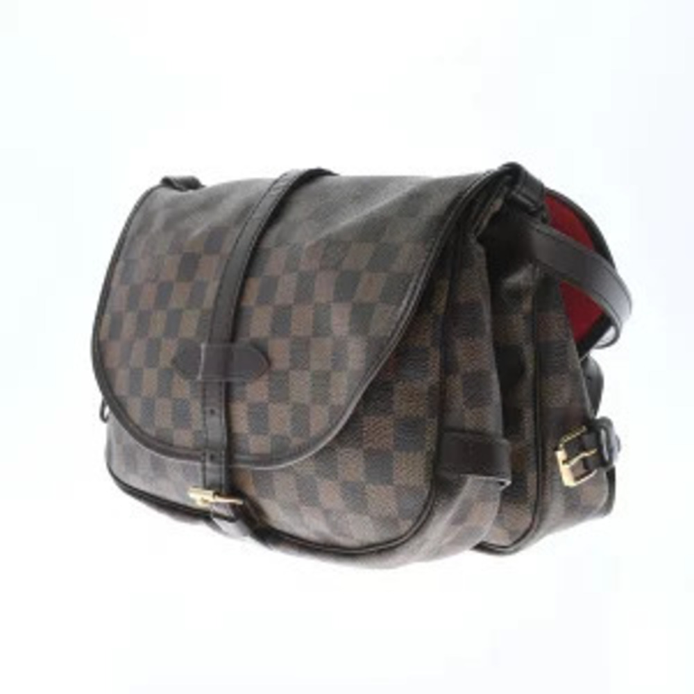 Louis Vuitton Brown Bag Canvas Shoulder Damier Saumur
